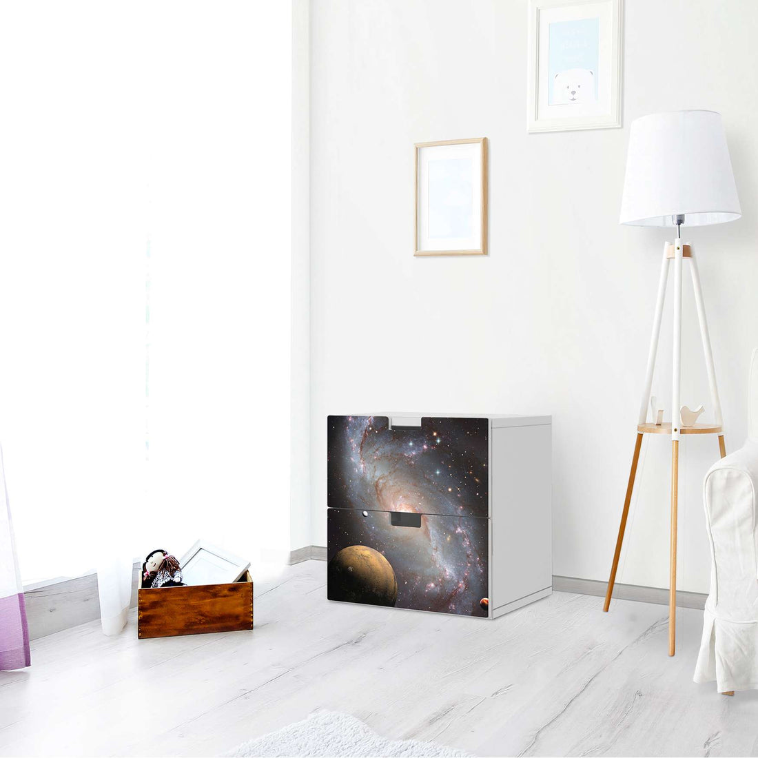 Klebefolie für Möbel Milky Way - IKEA Stuva Kommode - 2 Schubladen - Wohnzimmer