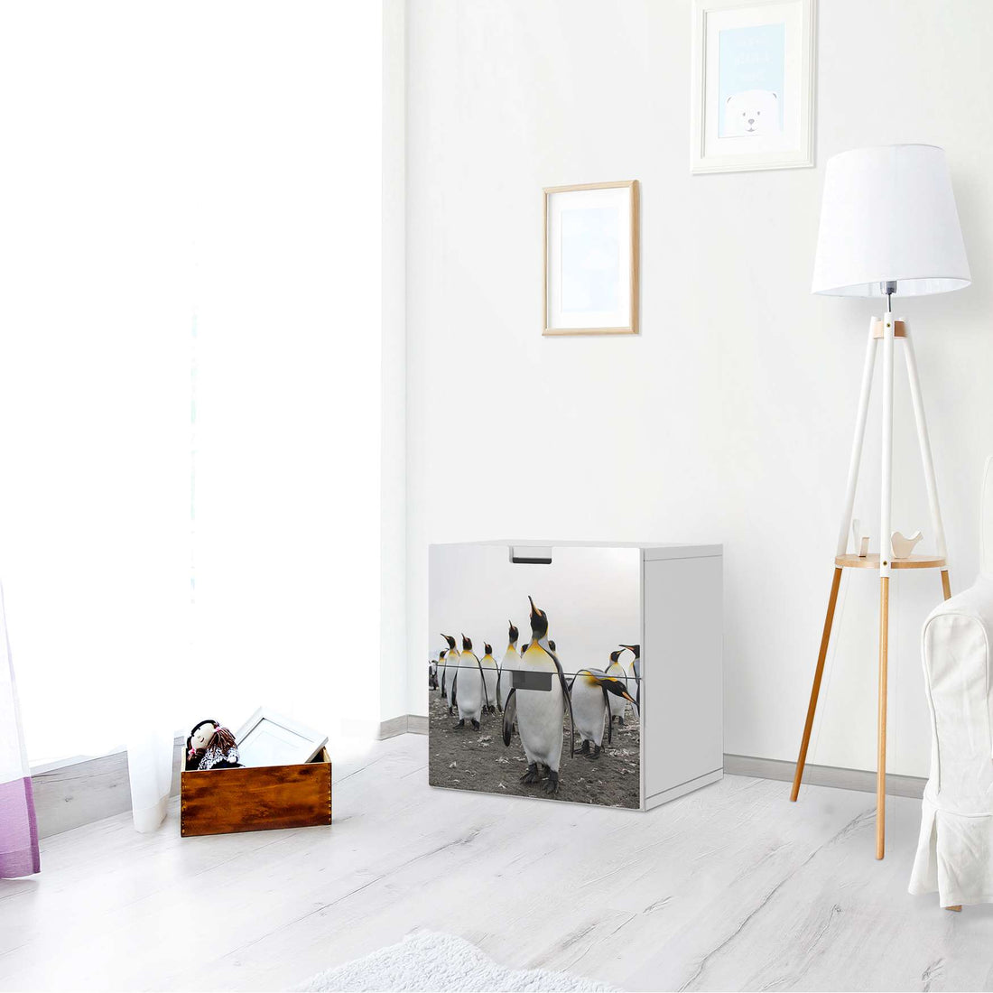 Klebefolie für Möbel Penguin Family - IKEA Stuva Kommode - 2 Schubladen - Wohnzimmer