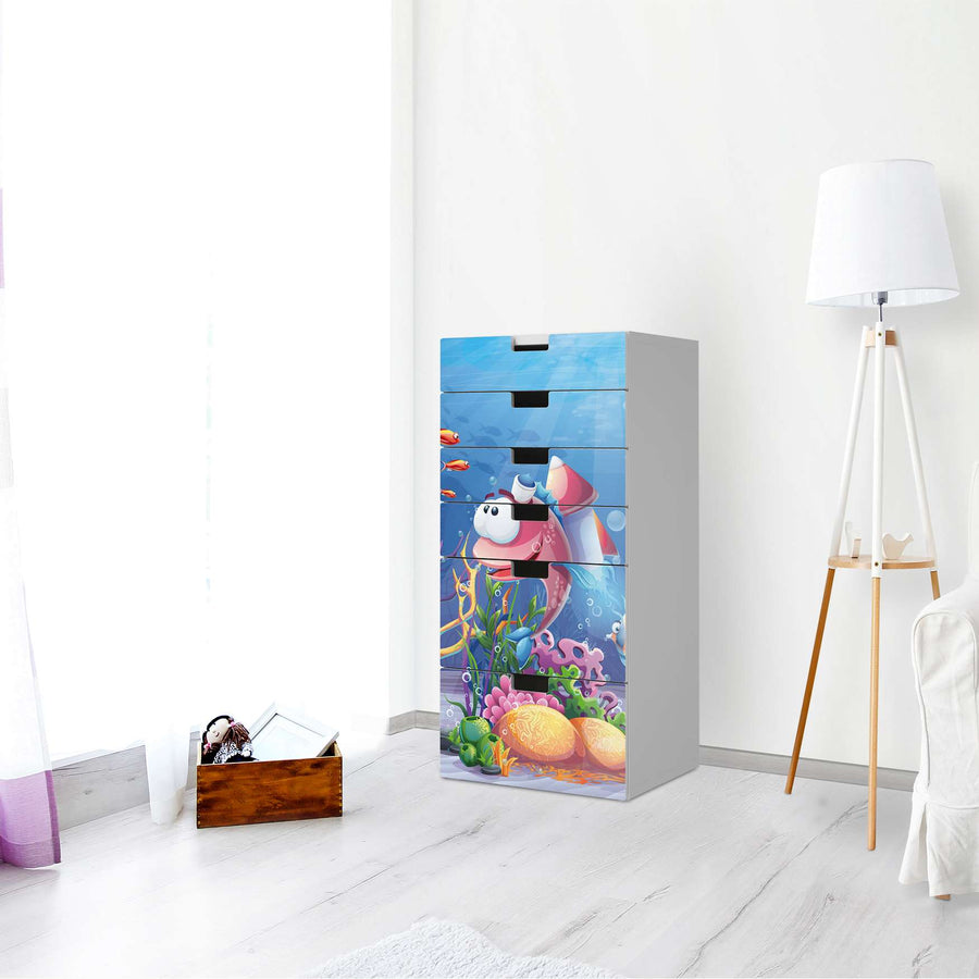 Klebefolie für Möbel Bubbles - IKEA Stuva Kommode - 6 Schubladen - Kinderzimmer