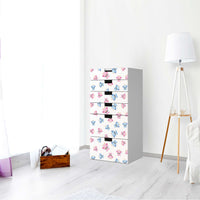 Klebefolie für Möbel Eulenparty - IKEA Stuva Kommode - 6 Schubladen - Kinderzimmer