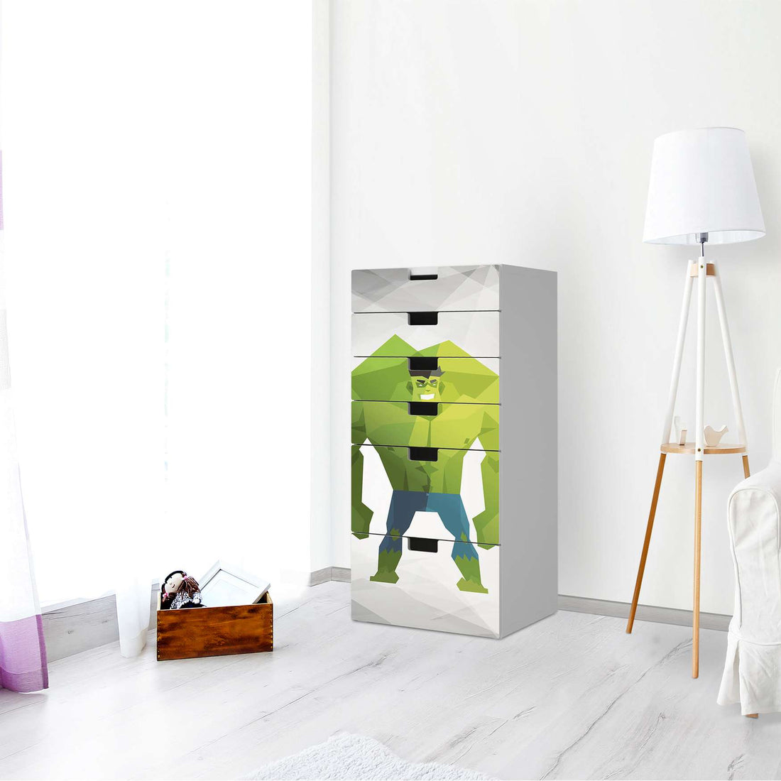 Klebefolie für Möbel Mr. Green - IKEA Stuva Kommode - 6 Schubladen - Kinderzimmer