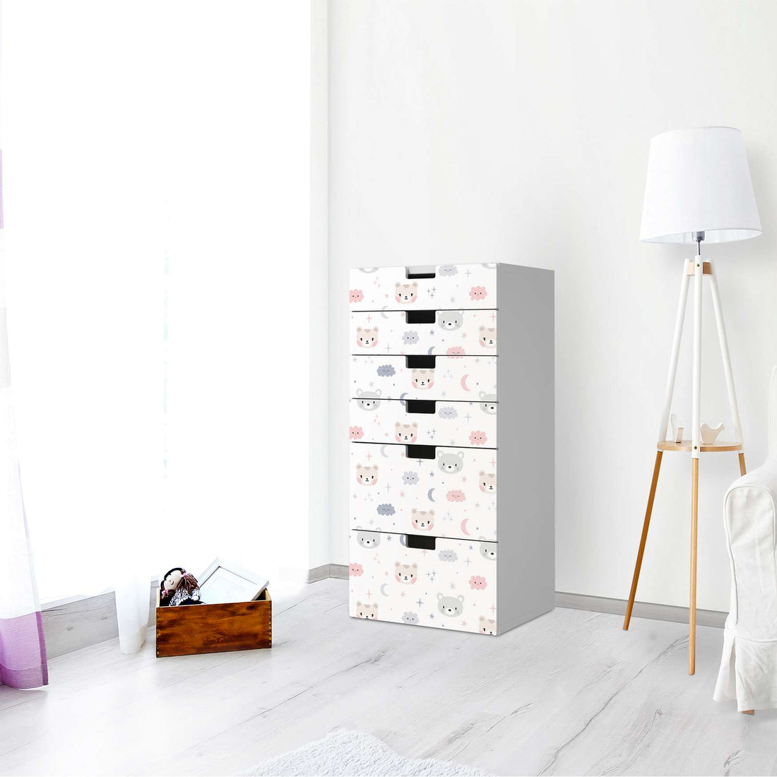 Klebefolie für Möbel Sweet Dreams - IKEA Stuva Kommode - 6 Schubladen - Kinderzimmer