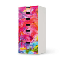 Klebefolie für Möbel Abstract Watercolor - IKEA Stuva Kommode - 6 Schubladen  - weiss