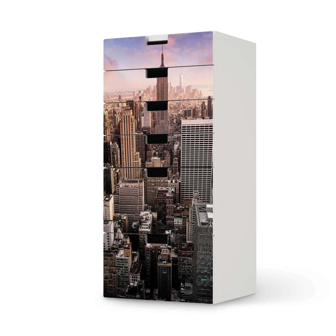 Klebefolie für Möbel Big Apple - IKEA Stuva Kommode - 6 Schubladen  - weiss