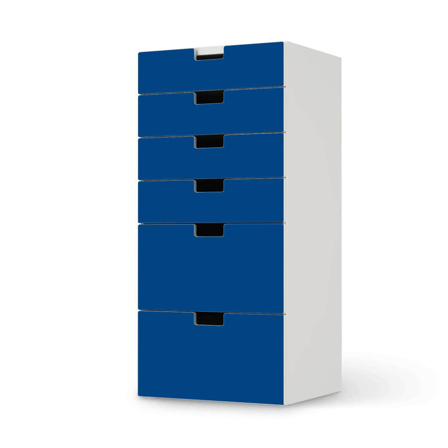 Klebefolie für Möbel Blau Dark - IKEA Stuva Kommode - 6 Schubladen  - weiss