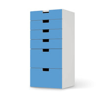 Klebefolie für Möbel Blau Light - IKEA Stuva Kommode - 6 Schubladen  - weiss
