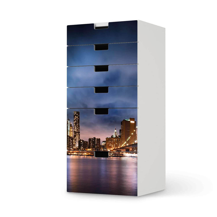 Klebefolie für Möbel Brooklyn Bridge - IKEA Stuva Kommode - 6 Schubladen  - weiss