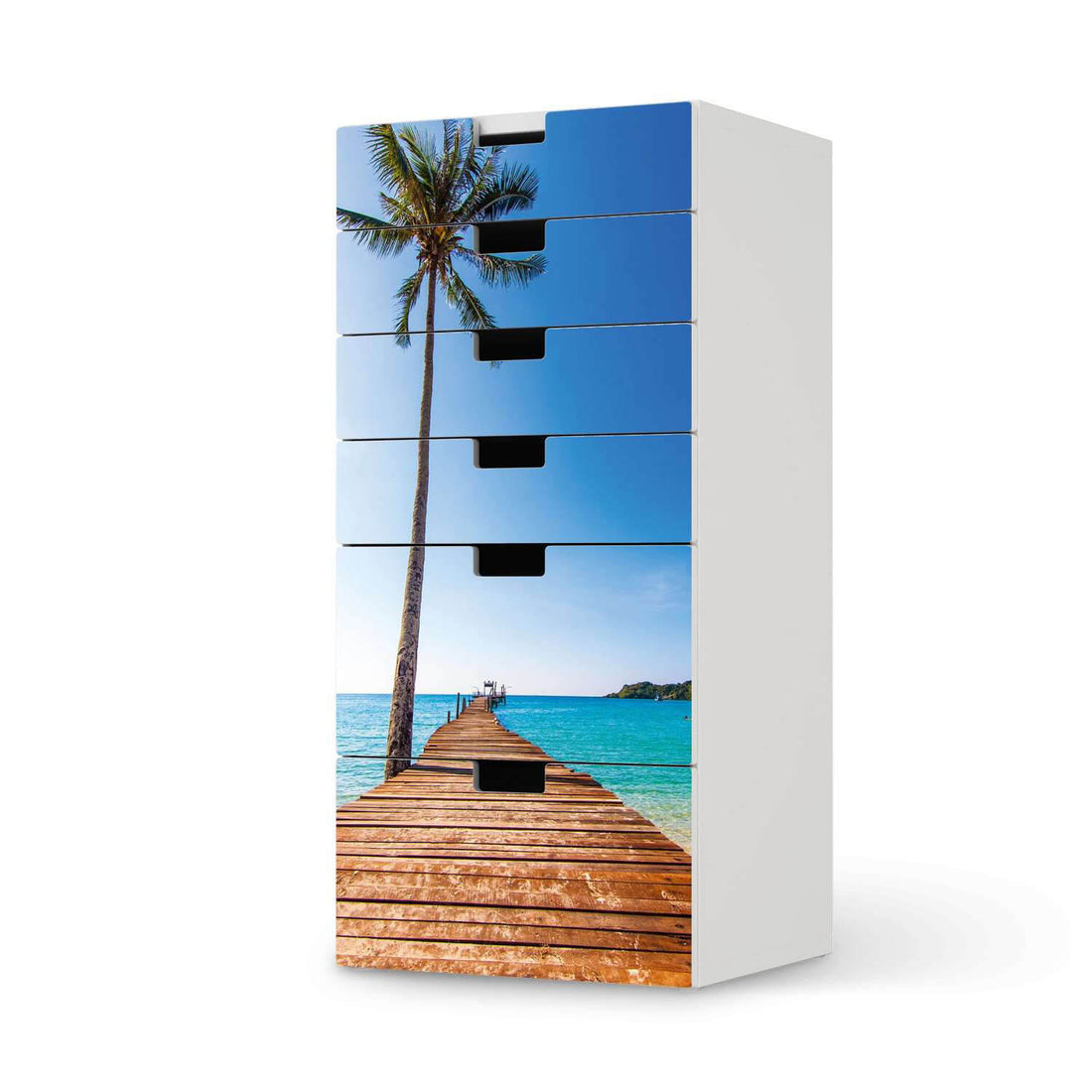Klebefolie für Möbel Caribbean - IKEA Stuva Kommode - 6 Schubladen  - weiss