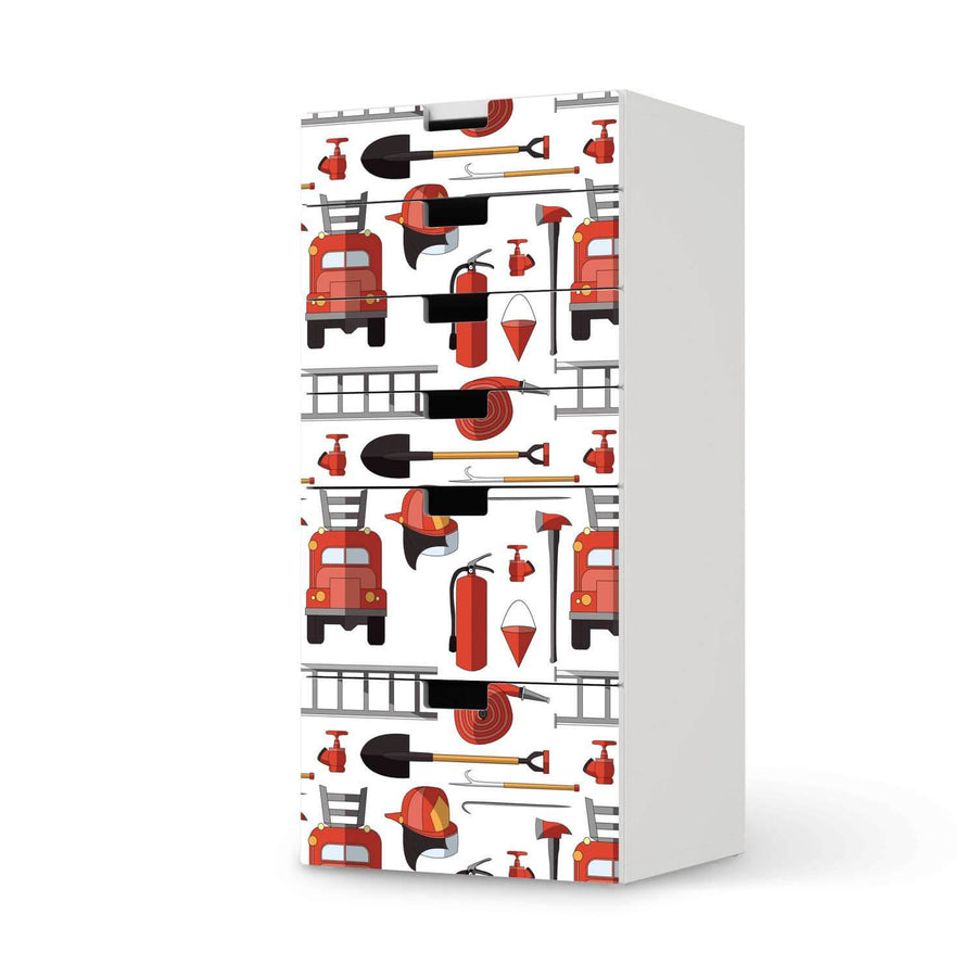 Klebefolie für Möbel Firefighter - IKEA Stuva Kommode - 6 Schubladen  - weiss