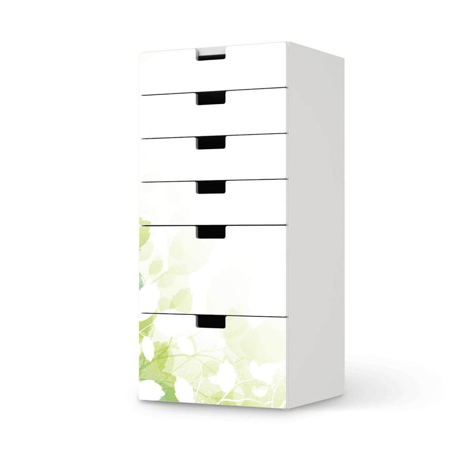 Klebefolie für Möbel Flower Light - IKEA Stuva Kommode - 6 Schubladen  - weiss