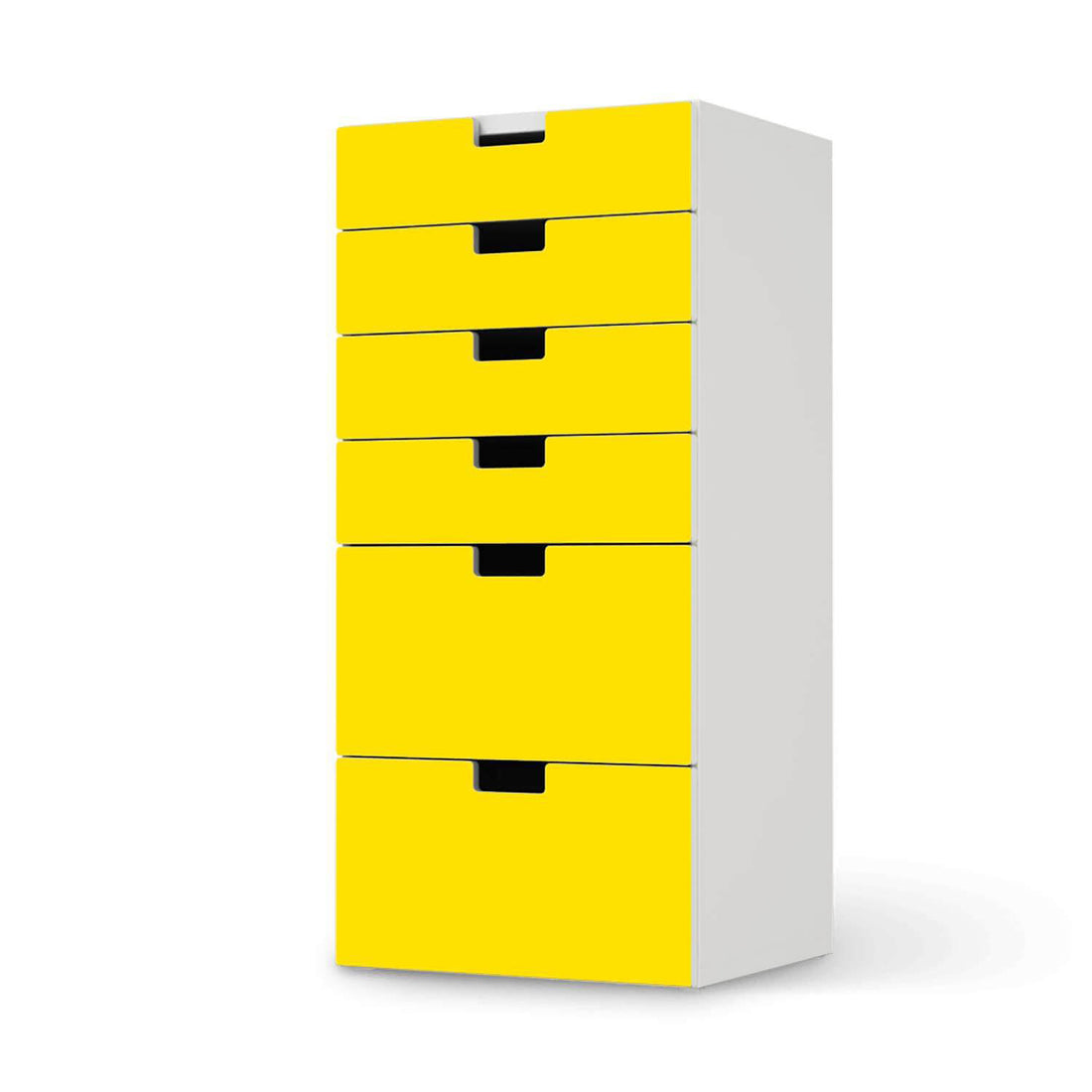 Klebefolie für Möbel Gelb Dark - IKEA Stuva Kommode - 6 Schubladen  - weiss