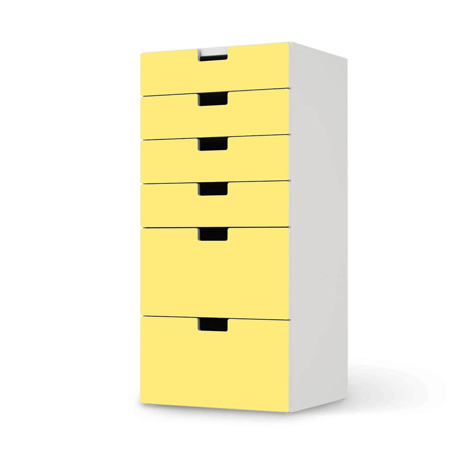 Klebefolie für Möbel Gelb Light - IKEA Stuva Kommode - 6 Schubladen  - weiss