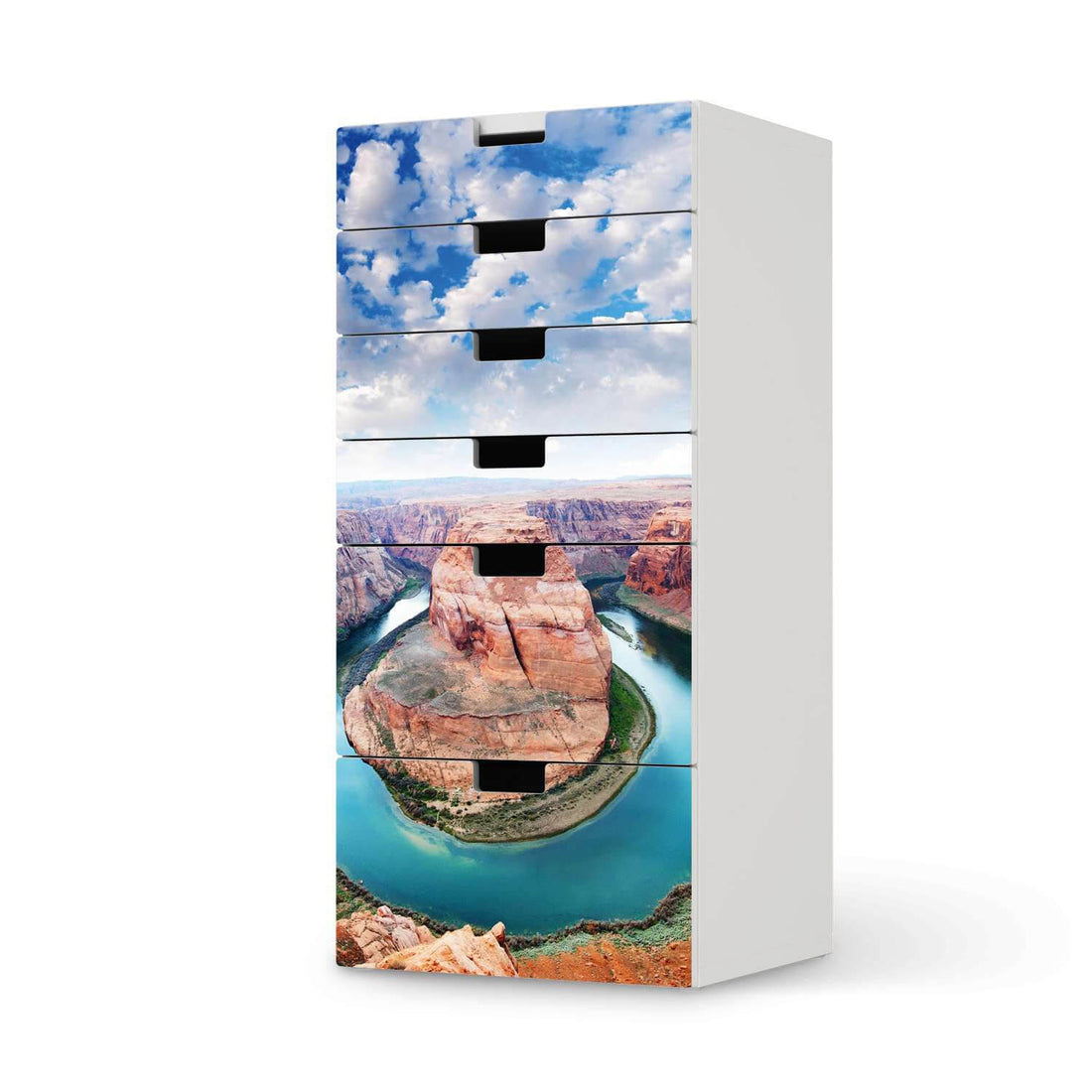 Klebefolie für Möbel Grand Canyon - IKEA Stuva Kommode - 6 Schubladen  - weiss
