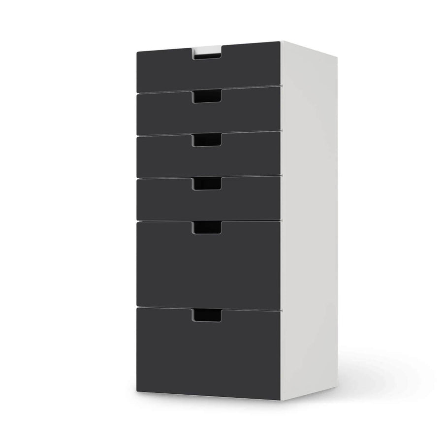 Klebefolie für Möbel Grau Dark - IKEA Stuva Kommode - 6 Schubladen  - weiss