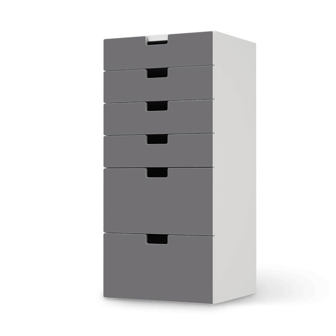 Klebefolie für Möbel Grau Light - IKEA Stuva Kommode - 6 Schubladen  - weiss