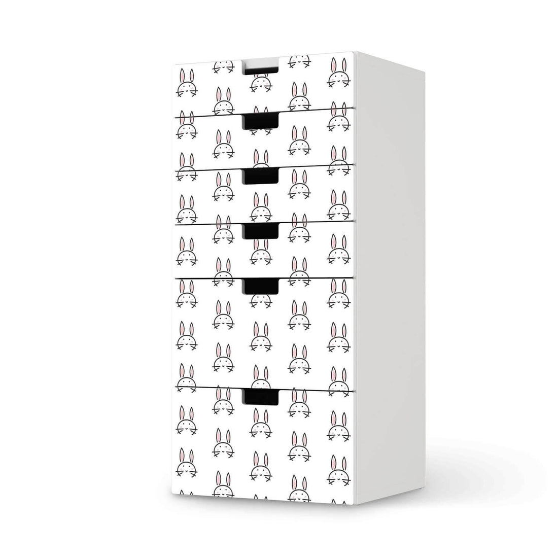 Klebefolie für Möbel Hoppel - IKEA Stuva Kommode - 6 Schubladen  - weiss