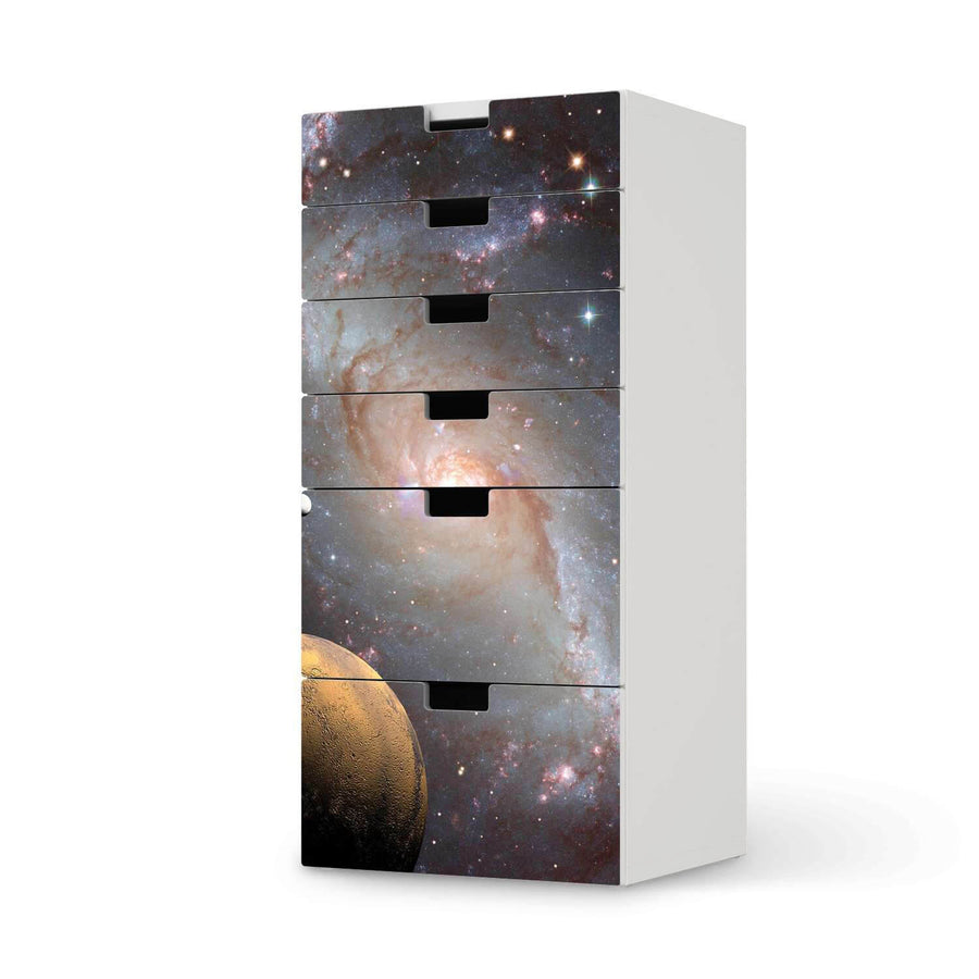 Klebefolie für Möbel Milky Way - IKEA Stuva Kommode - 6 Schubladen  - weiss