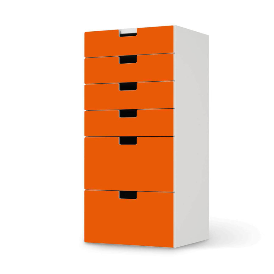 Klebefolie für Möbel Orange Dark - IKEA Stuva Kommode - 6 Schubladen  - weiss