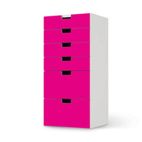 Klebefolie für Möbel Pink Dark - IKEA Stuva Kommode - 6 Schubladen  - weiss