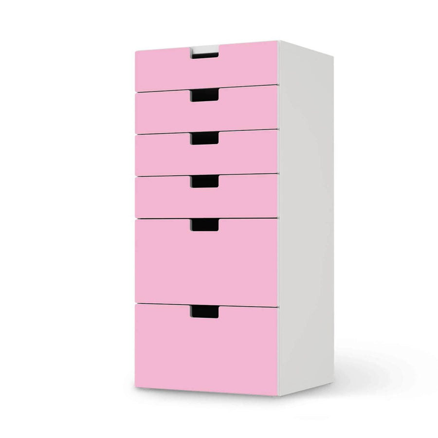 Klebefolie für Möbel Pink Light - IKEA Stuva Kommode - 6 Schubladen  - weiss