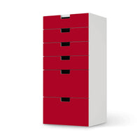 Klebefolie für Möbel Rot Dark - IKEA Stuva Kommode - 6 Schubladen  - weiss