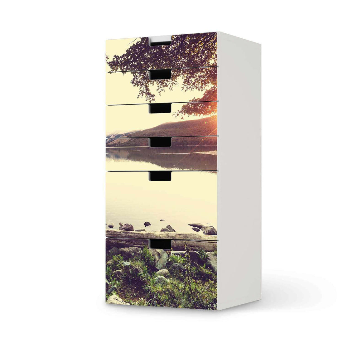 Klebefolie für Möbel Seaside Dreams - IKEA Stuva Kommode - 6 Schubladen  - weiss