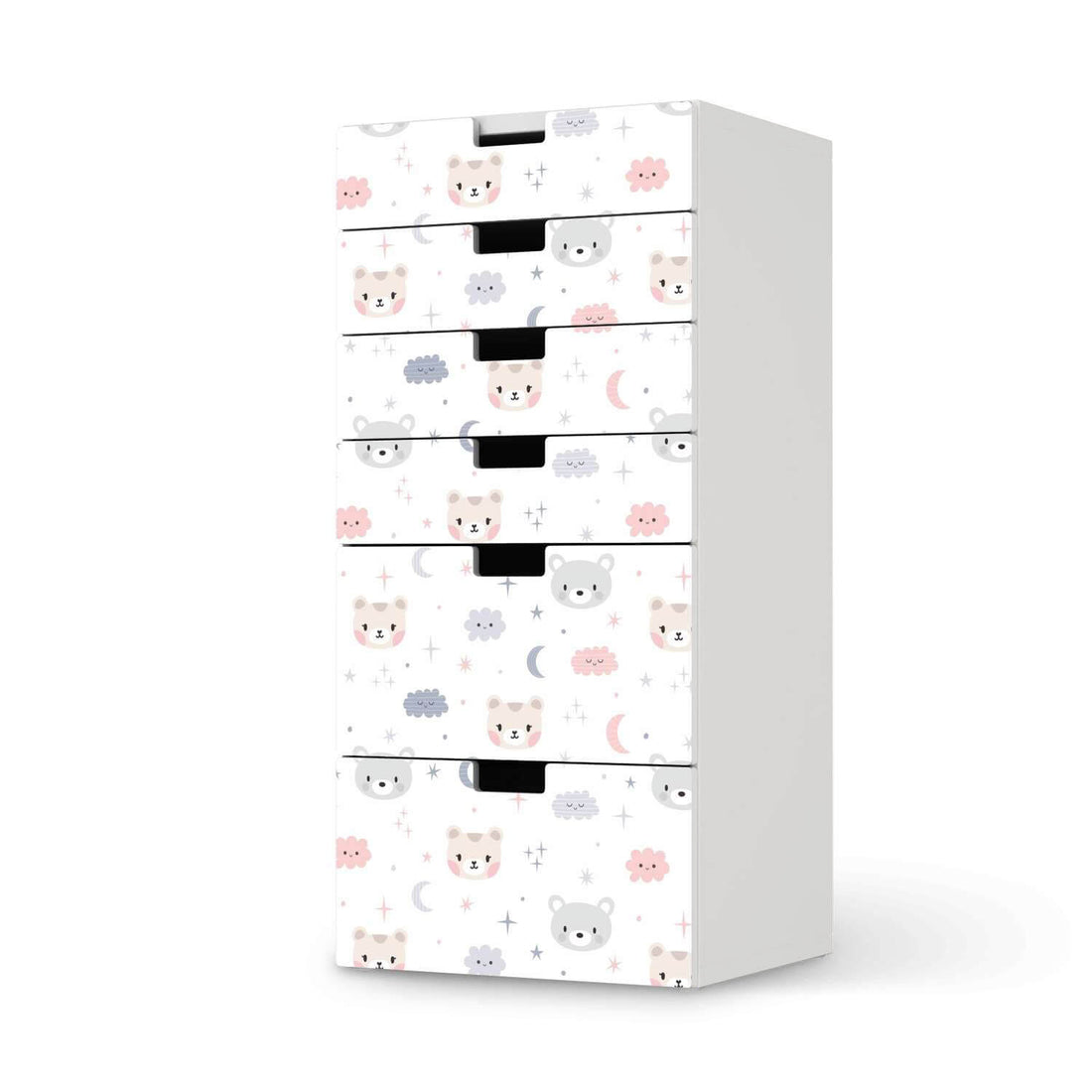 Klebefolie für Möbel Sweet Dreams - IKEA Stuva Kommode - 6 Schubladen  - weiss