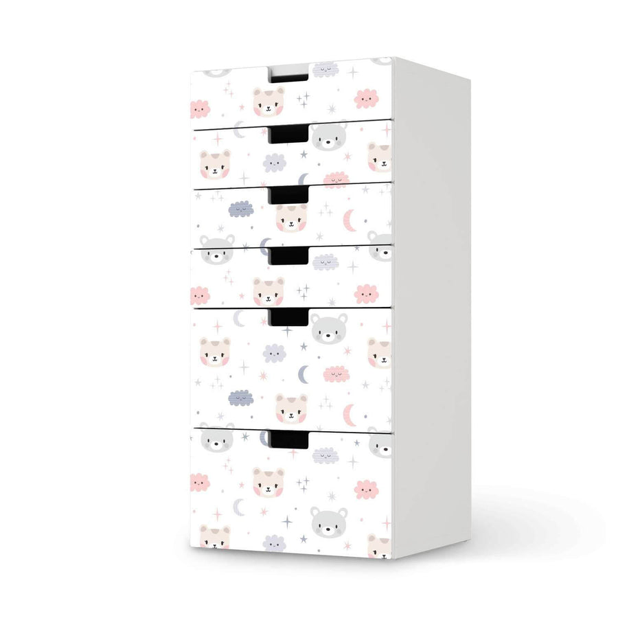 Klebefolie für Möbel Sweet Dreams - IKEA Stuva Kommode - 6 Schubladen  - weiss