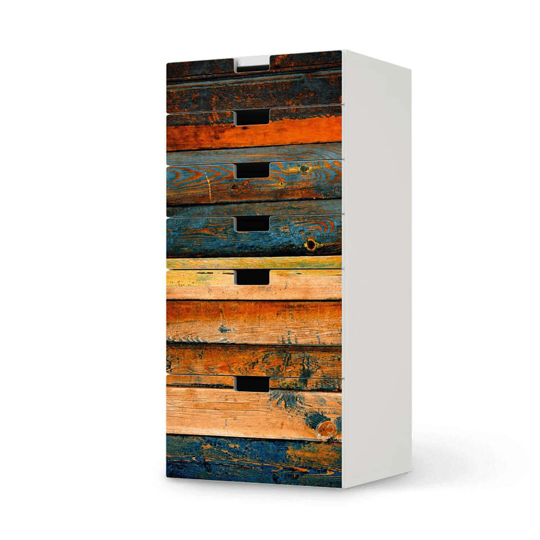 Klebefolie für Möbel Wooden - IKEA Stuva Kommode - 6 Schubladen  - weiss