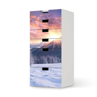 Klebefolie für Möbel Zauberhafte Winterlandschaft - IKEA Stuva Kommode - 6 Schubladen  - weiss