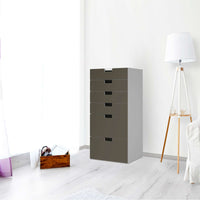 Klebefolie für Möbel Braungrau Dark - IKEA Stuva Kommode - 6 Schubladen - Wohnzimmer