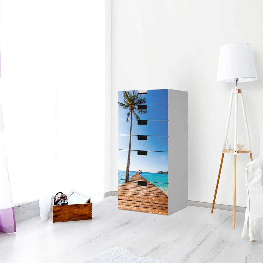 Klebefolie für Möbel Caribbean - IKEA Stuva Kommode - 6 Schubladen - Wohnzimmer