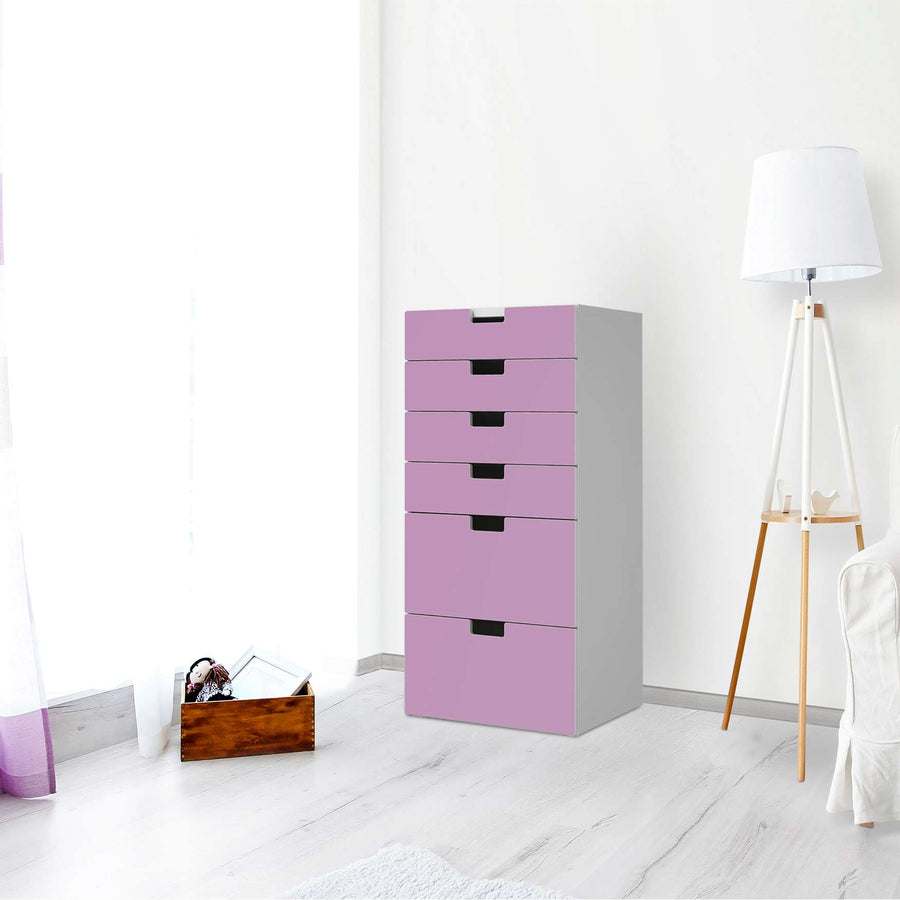 Klebefolie für Möbel Flieder Light - IKEA Stuva Kommode - 6 Schubladen - Wohnzimmer