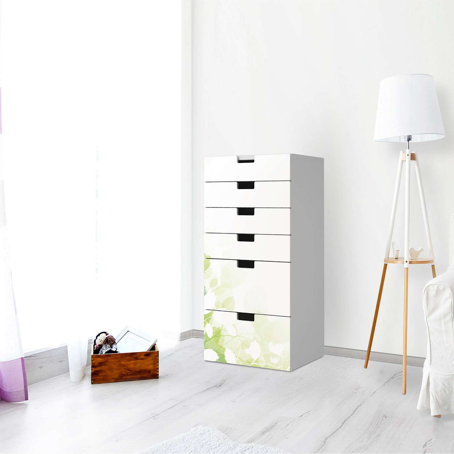 Klebefolie für Möbel Flower Light - IKEA Stuva Kommode - 6 Schubladen - Wohnzimmer