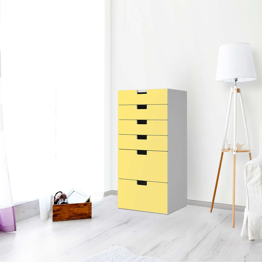 Klebefolie für Möbel Gelb Light - IKEA Stuva Kommode - 6 Schubladen - Wohnzimmer