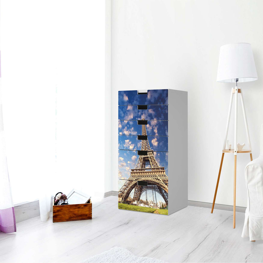 Klebefolie für Möbel La Tour Eiffel - IKEA Stuva Kommode - 6 Schubladen - Wohnzimmer