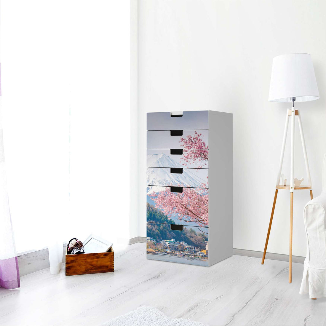 Klebefolie für Möbel Mount Fuji - IKEA Stuva Kommode - 6 Schubladen - Wohnzimmer
