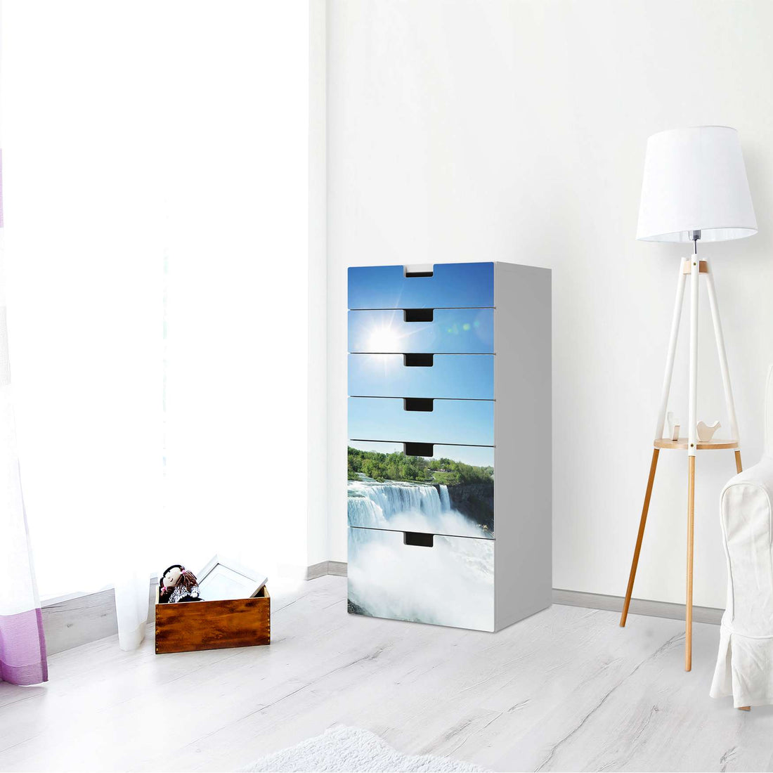 Klebefolie für Möbel Niagara Falls - IKEA Stuva Kommode - 6 Schubladen - Wohnzimmer