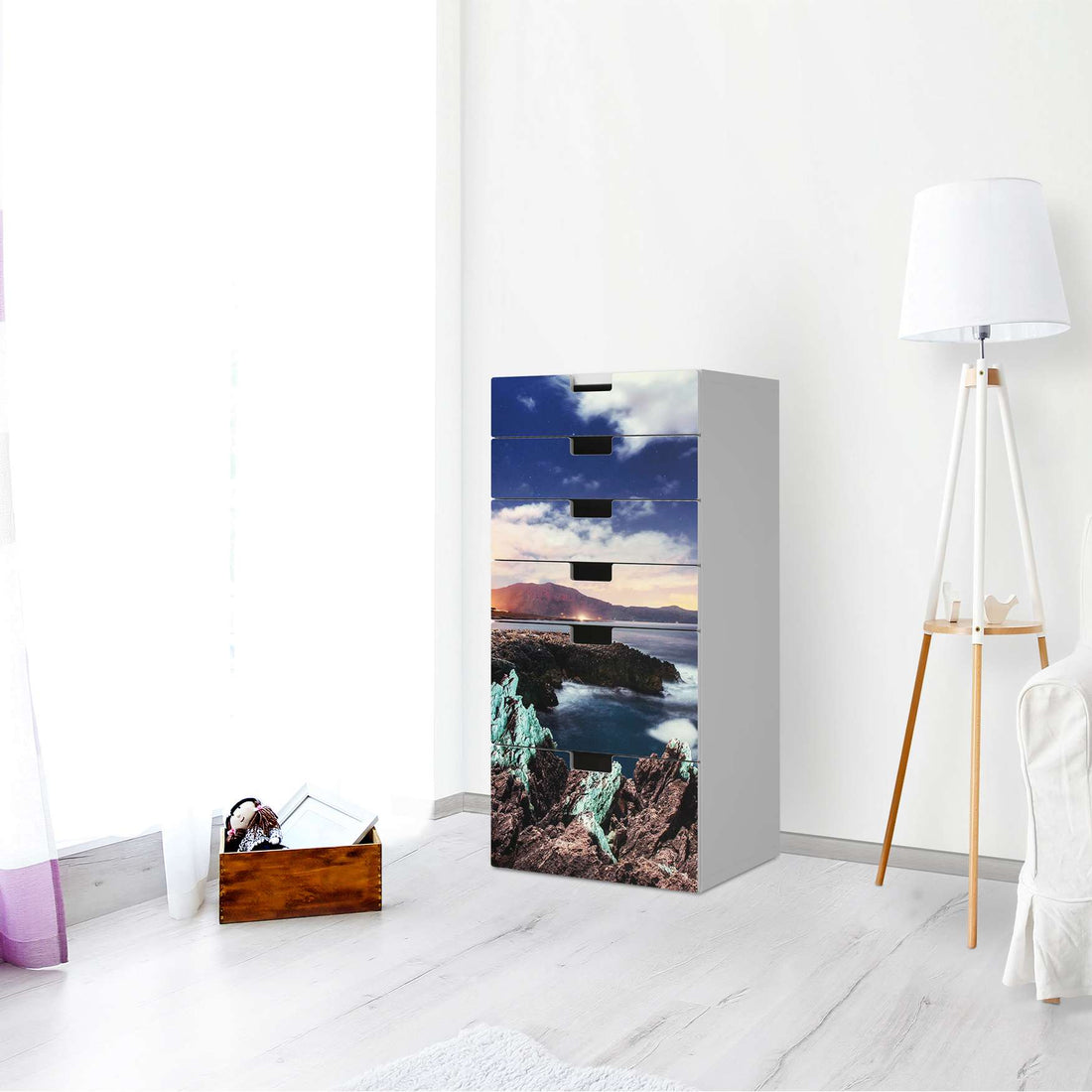 Klebefolie für Möbel Seaside - IKEA Stuva Kommode - 6 Schubladen - Wohnzimmer