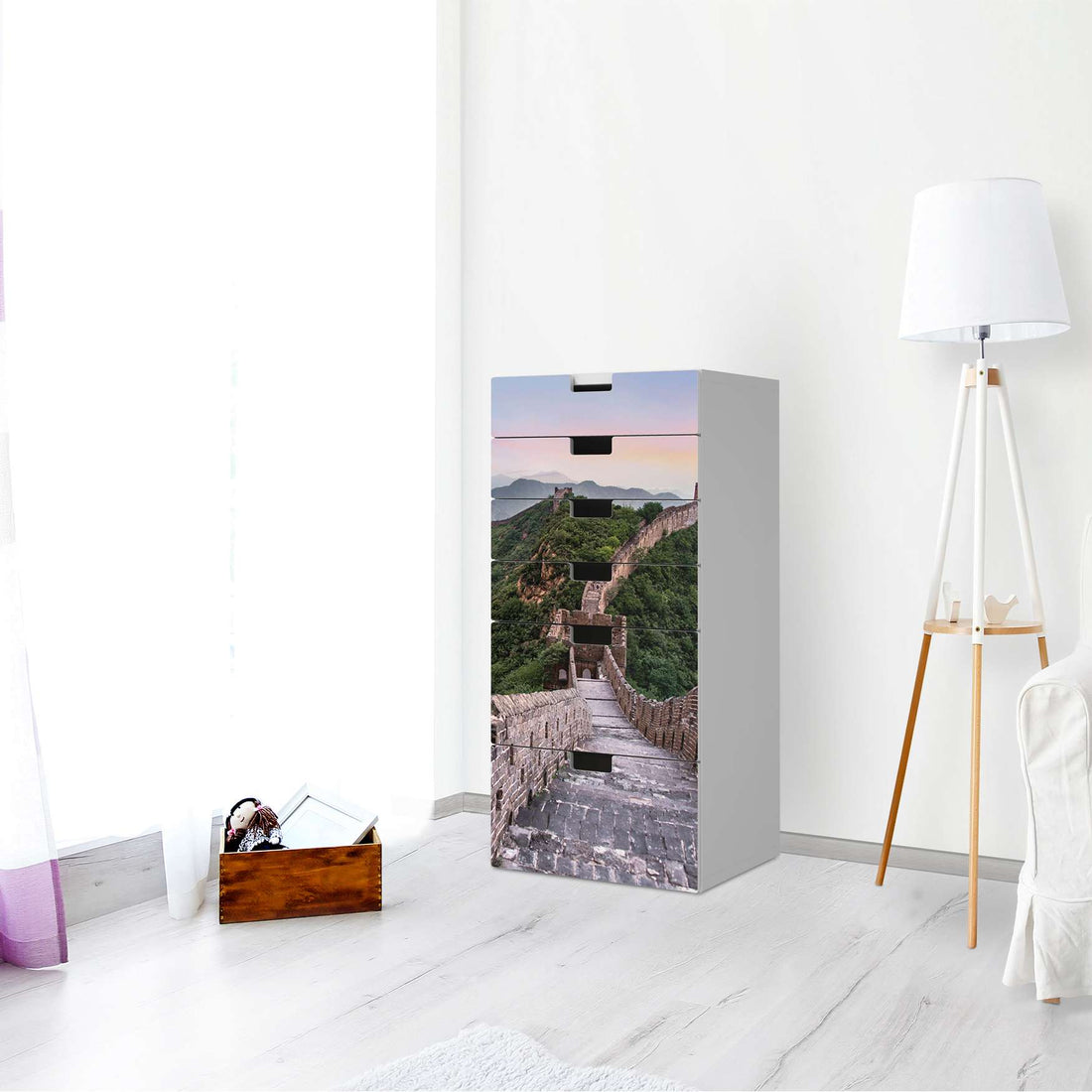 Klebefolie für Möbel The Great Wall - IKEA Stuva Kommode - 6 Schubladen - Wohnzimmer