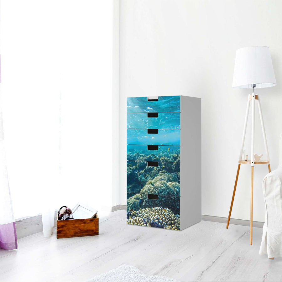 Klebefolie für Möbel Underwater World - IKEA Stuva Kommode - 6 Schubladen - Wohnzimmer