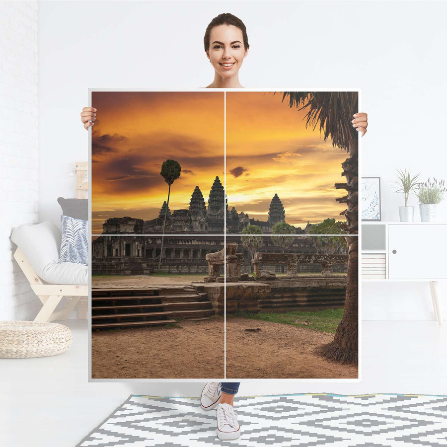 Klebefolie für Schränke Angkor Wat - IKEA Besta Schrank Quadratisch 4 Türen - Folie