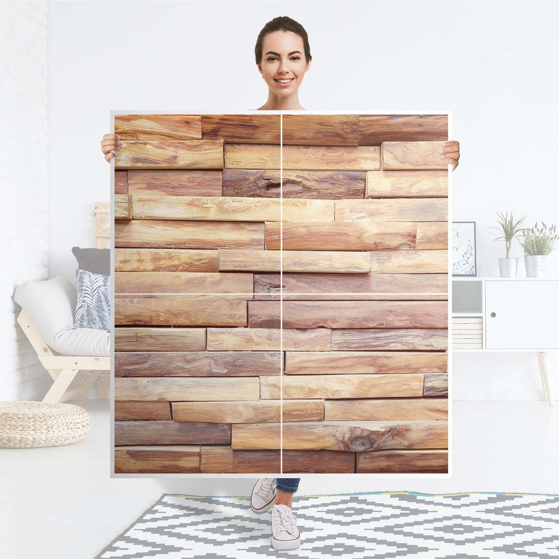 Klebefolie für Schränke Artwood - IKEA Besta Schrank Quadratisch 4 Türen - Folie