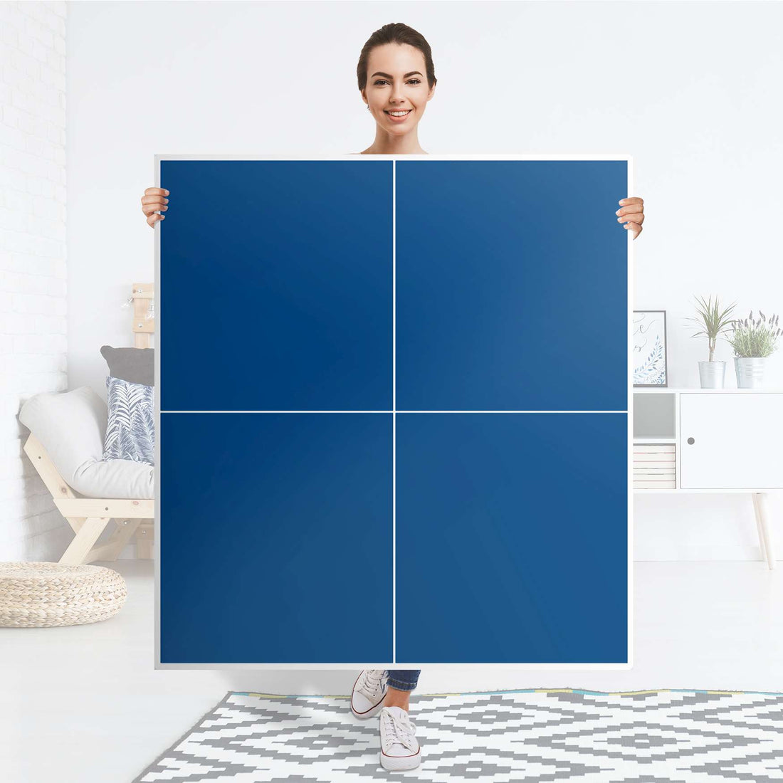 Klebefolie für Schränke Blau Dark - IKEA Besta Schrank Quadratisch 4 Türen - Folie