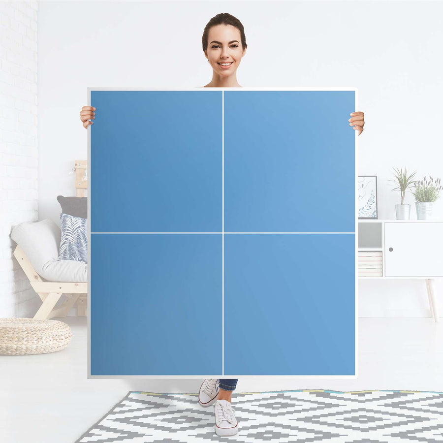 Klebefolie für Schränke Blau Light - IKEA Besta Schrank Quadratisch 4 Türen - Folie