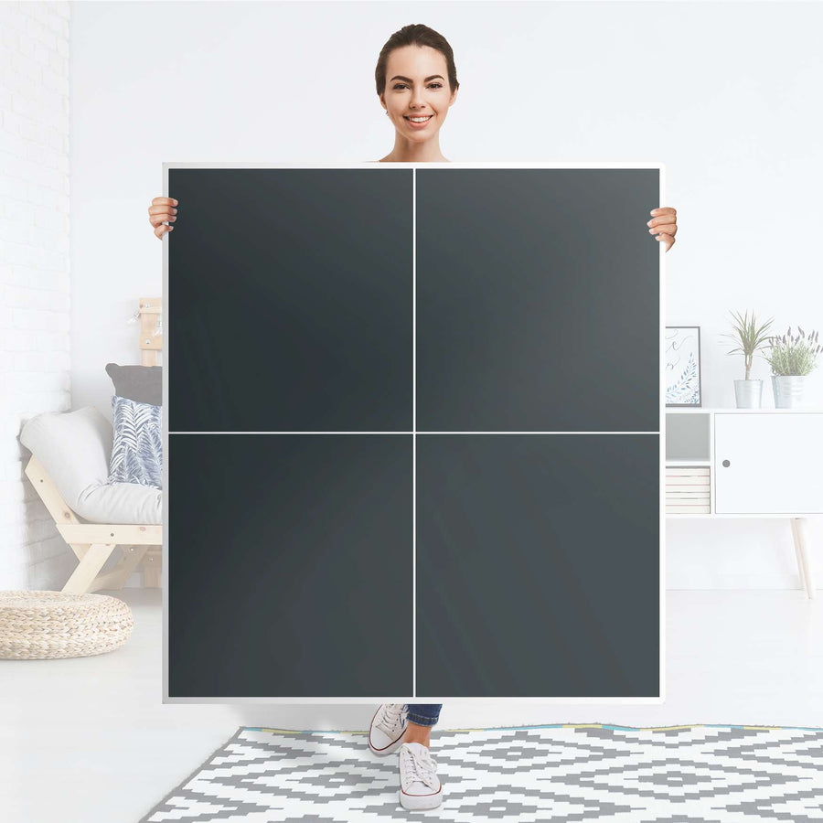 Klebefolie für Schränke Blaugrau Dark - IKEA Besta Schrank Quadratisch 4 Türen - Folie