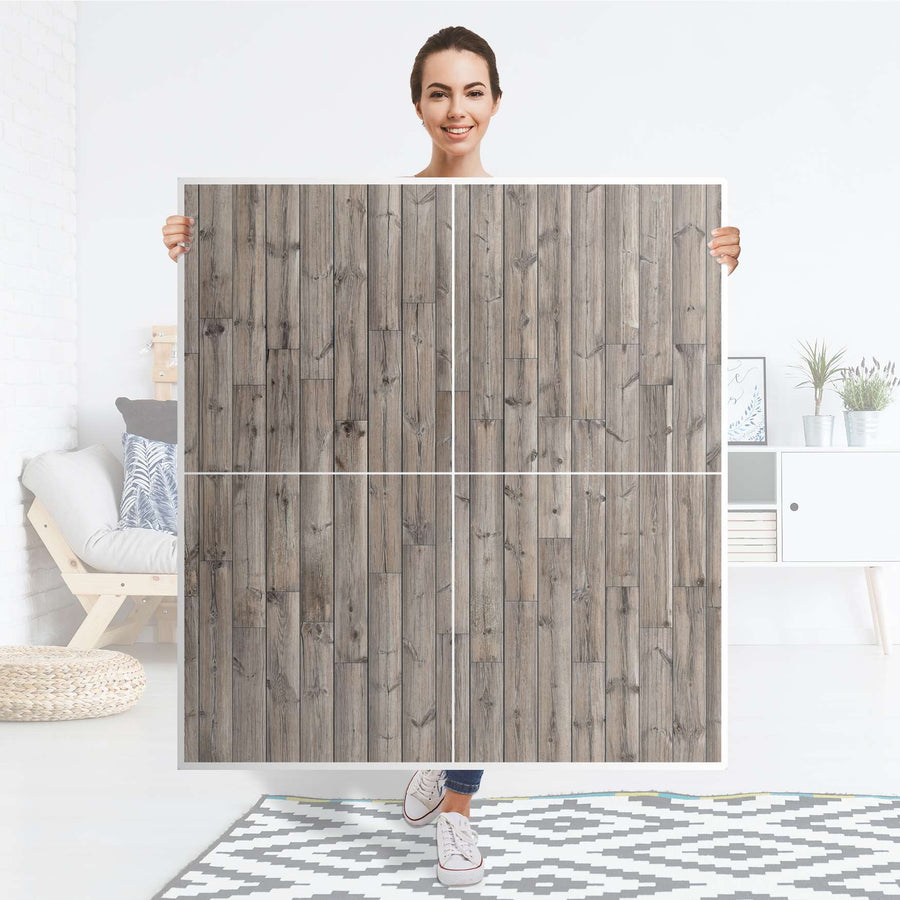 Klebefolie für Schränke Dark washed - IKEA Besta Schrank Quadratisch 4 Türen - Folie