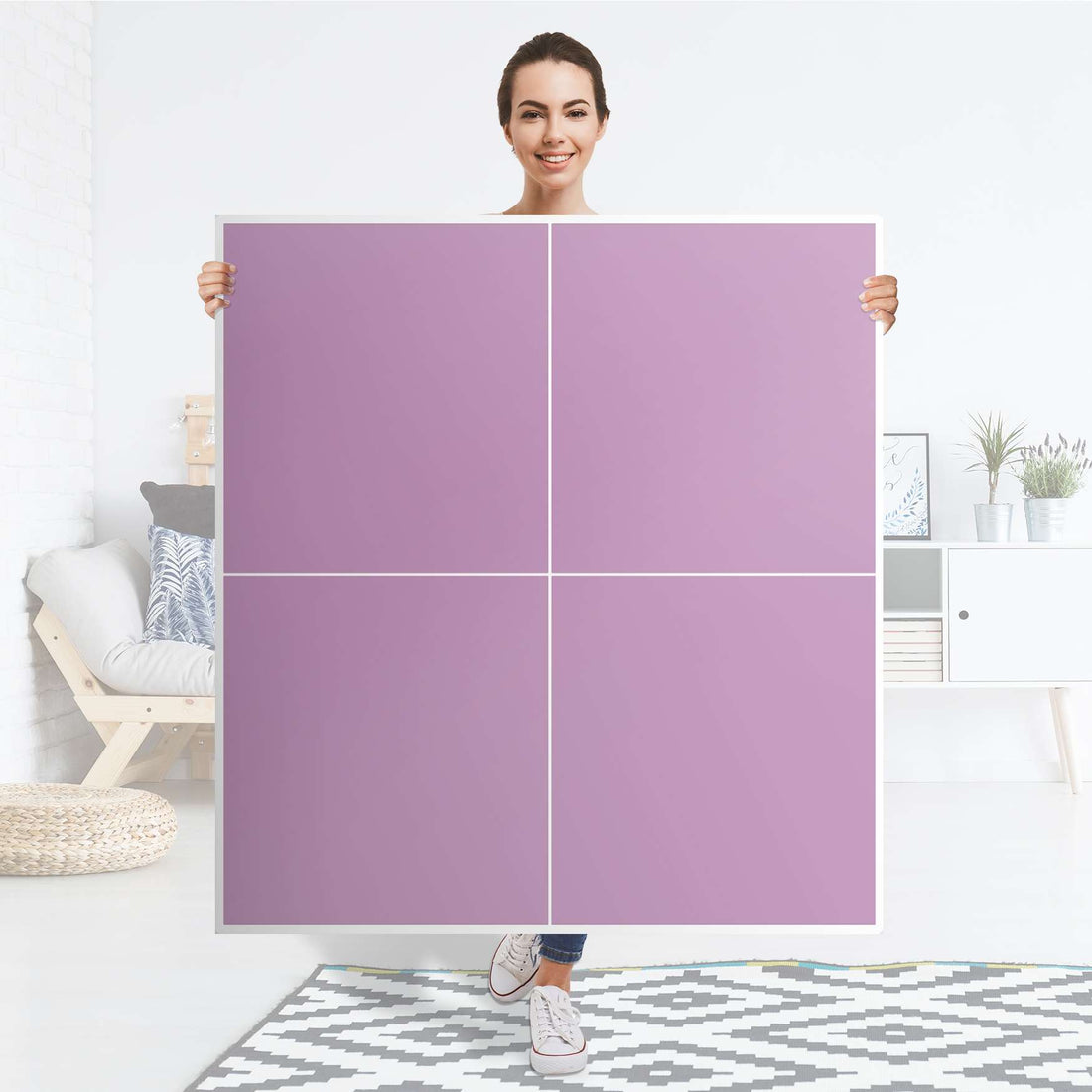 Klebefolie für Schränke Flieder Light - IKEA Besta Schrank Quadratisch 4 Türen - Folie
