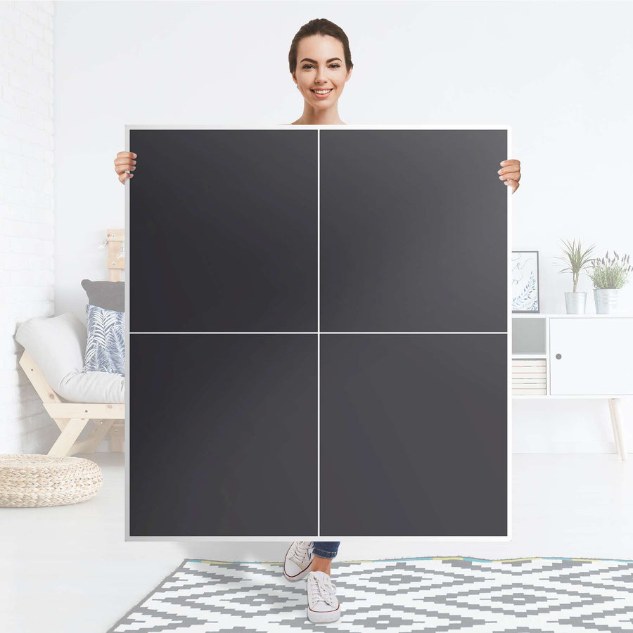 Klebefolie für Schränke Grau Dark - IKEA Besta Schrank Quadratisch 4 Türen - Folie