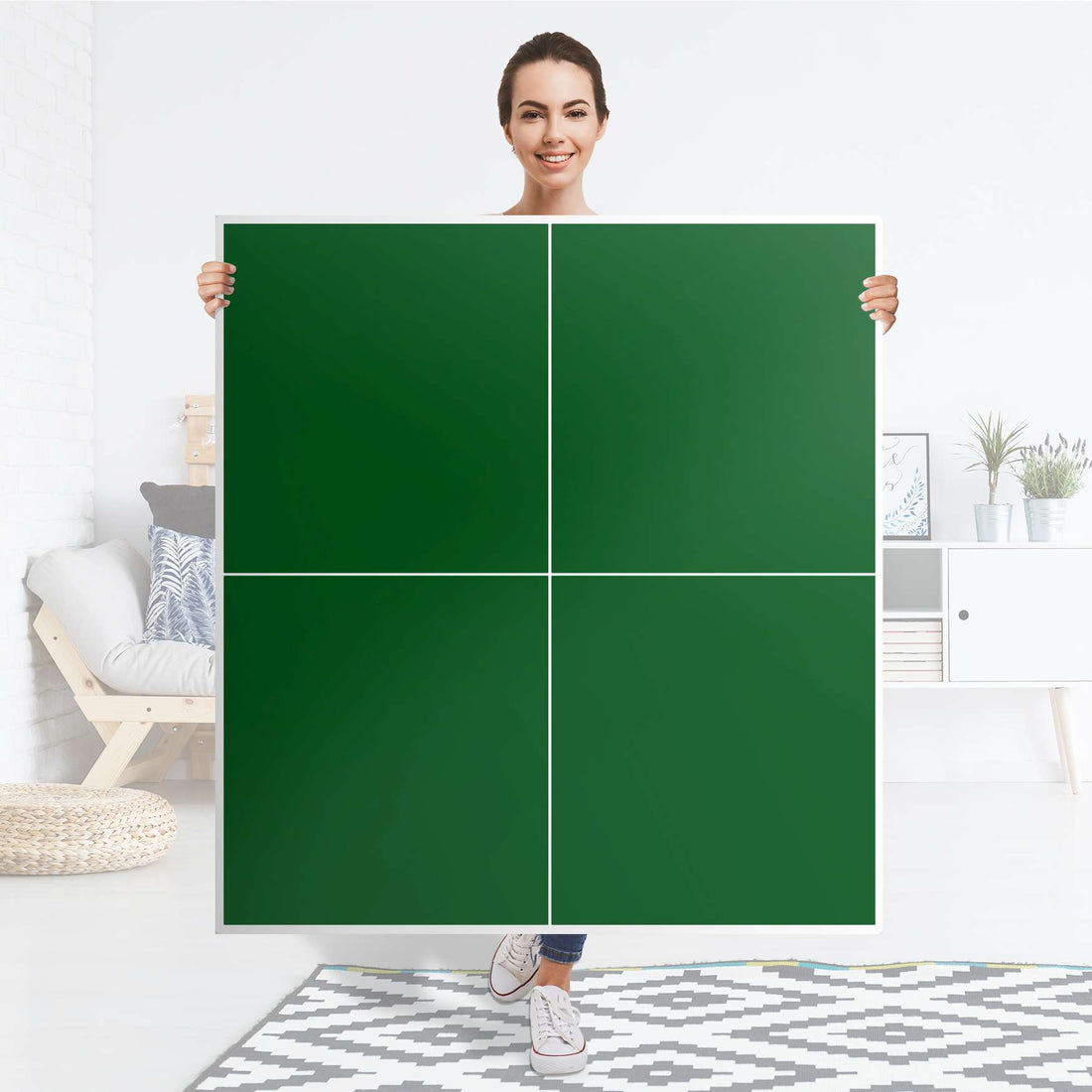 Klebefolie für Schränke Grün Dark - IKEA Besta Schrank Quadratisch 4 Türen - Folie